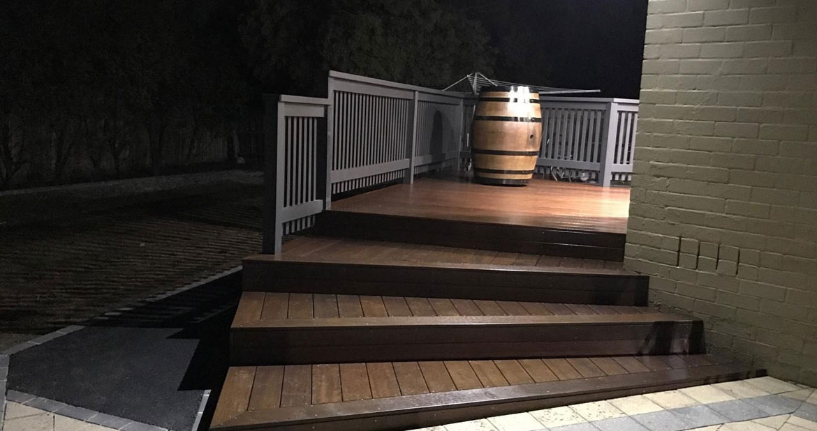 refurnished deck steps